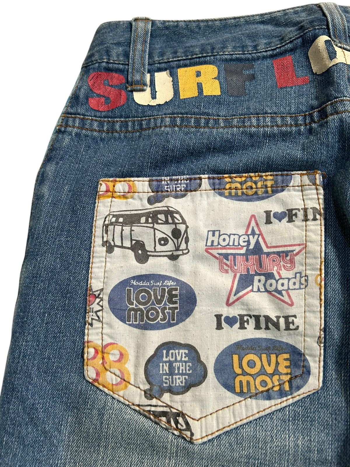 Japanese Brand × Kapital × Vintage SURF AND LOVE Vintage Design Denim Jeans Size US 32 / EU 48 - 7 Thumbnail