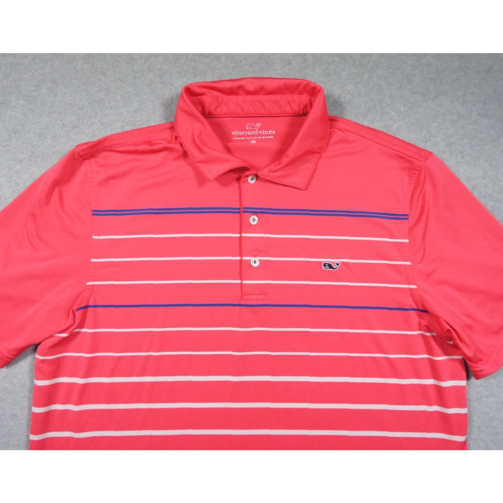 Vineyard Vines VINTAGE Vineyard Vines Polo Shirt Mens Medium Pink Short Sleeve Striped Collared Preppy Mens Size US M / EU 48-50 / 2 - 2 Thumbnail