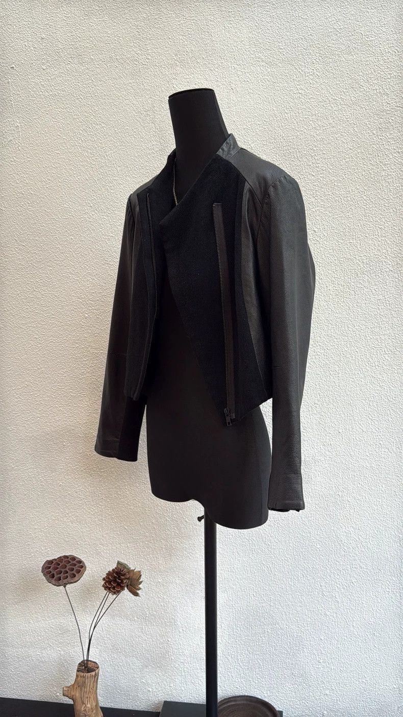 Helmut Lang HELMUT LANG Motorcycle leather jacket patch coat Size M / US 6-8 / IT 42-44 - 2 Thumbnail