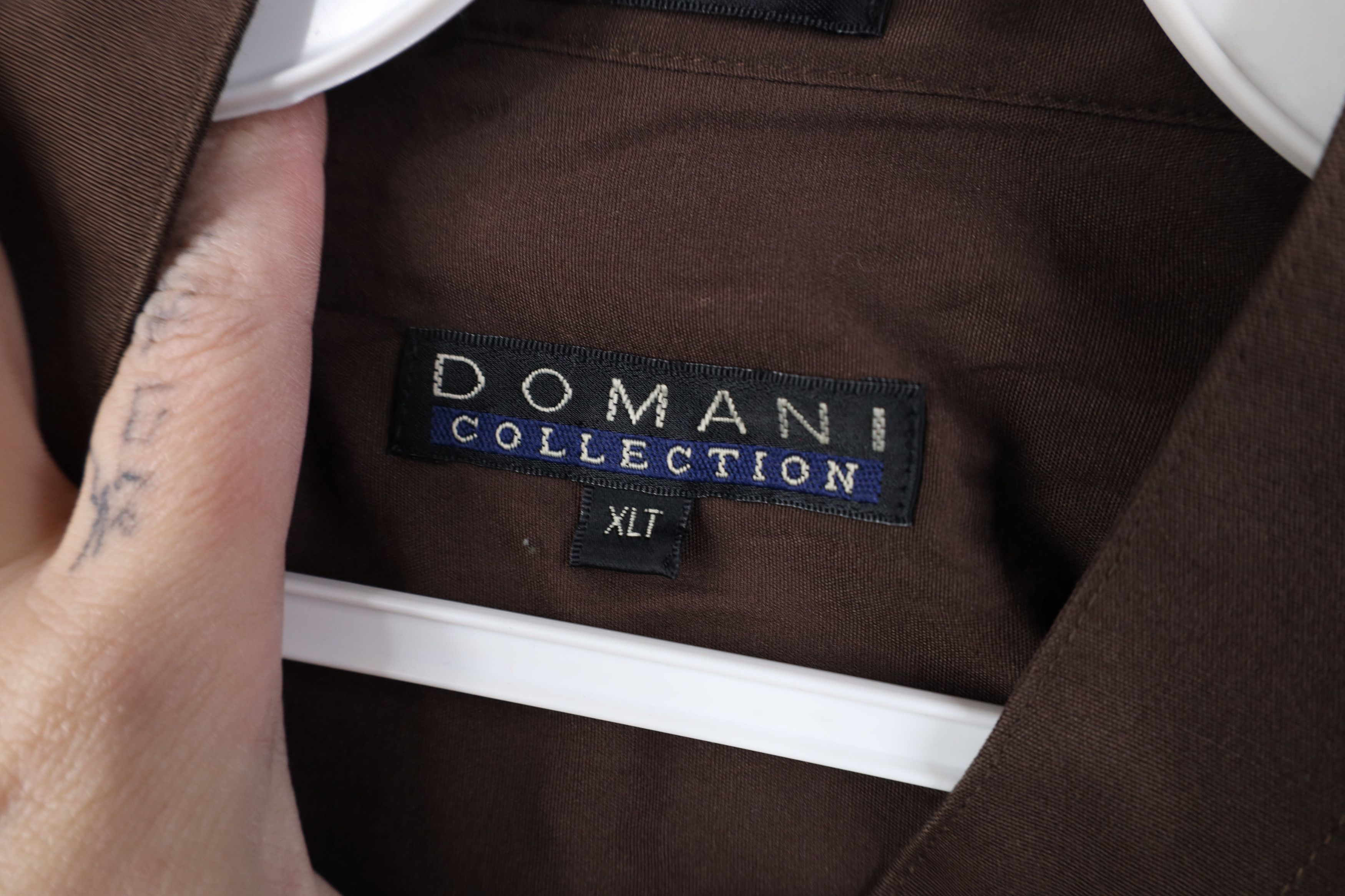 Vintage Vintage 90s Streetwear Gabardine Band Collar Button Shirt Size US XL / EU 56 / 4 - 9 Thumbnail
