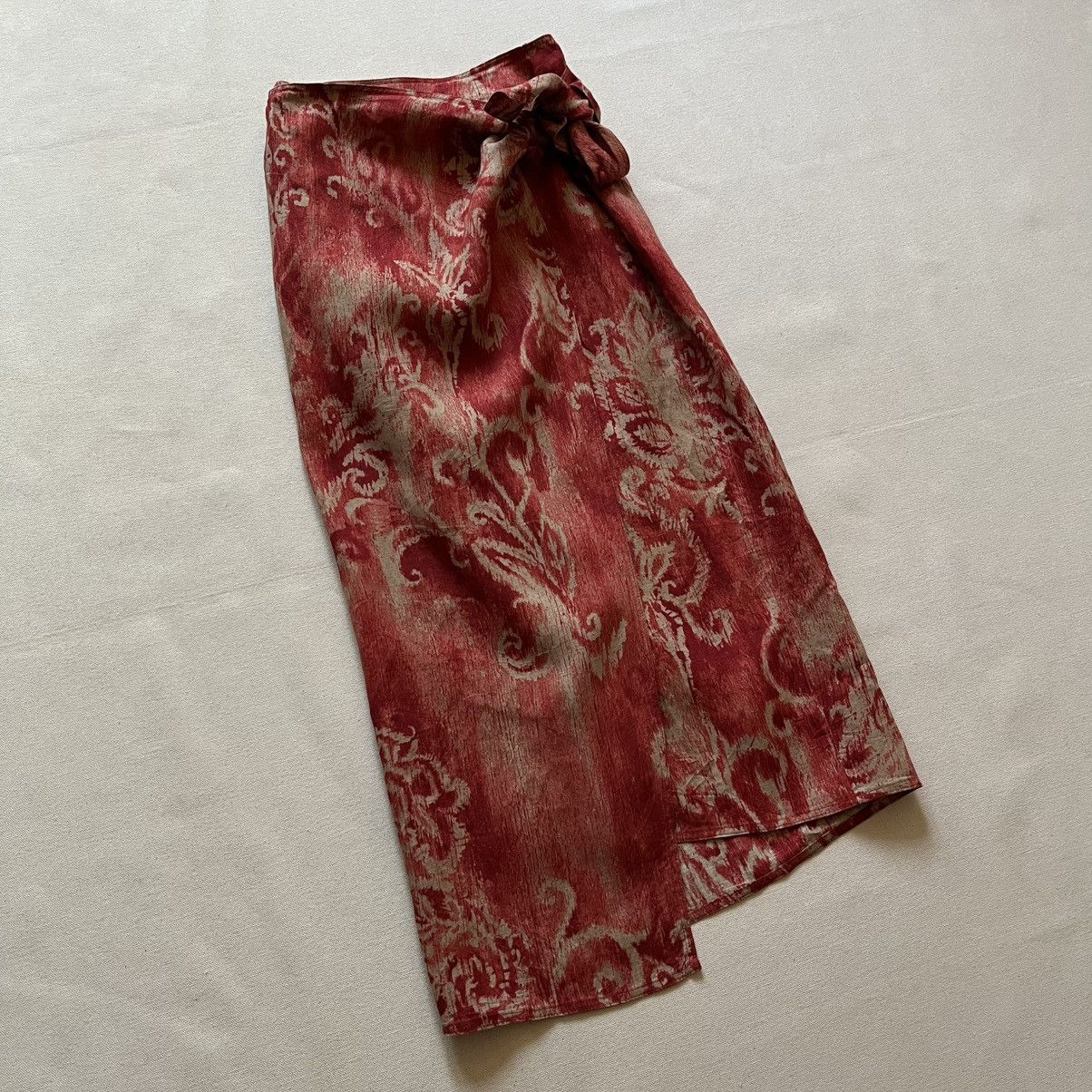 Max Mara Max Mara Weekend Jacquard Linen Wrap Skirt Size 26" / US 2 / IT 38 - 3 Thumbnail