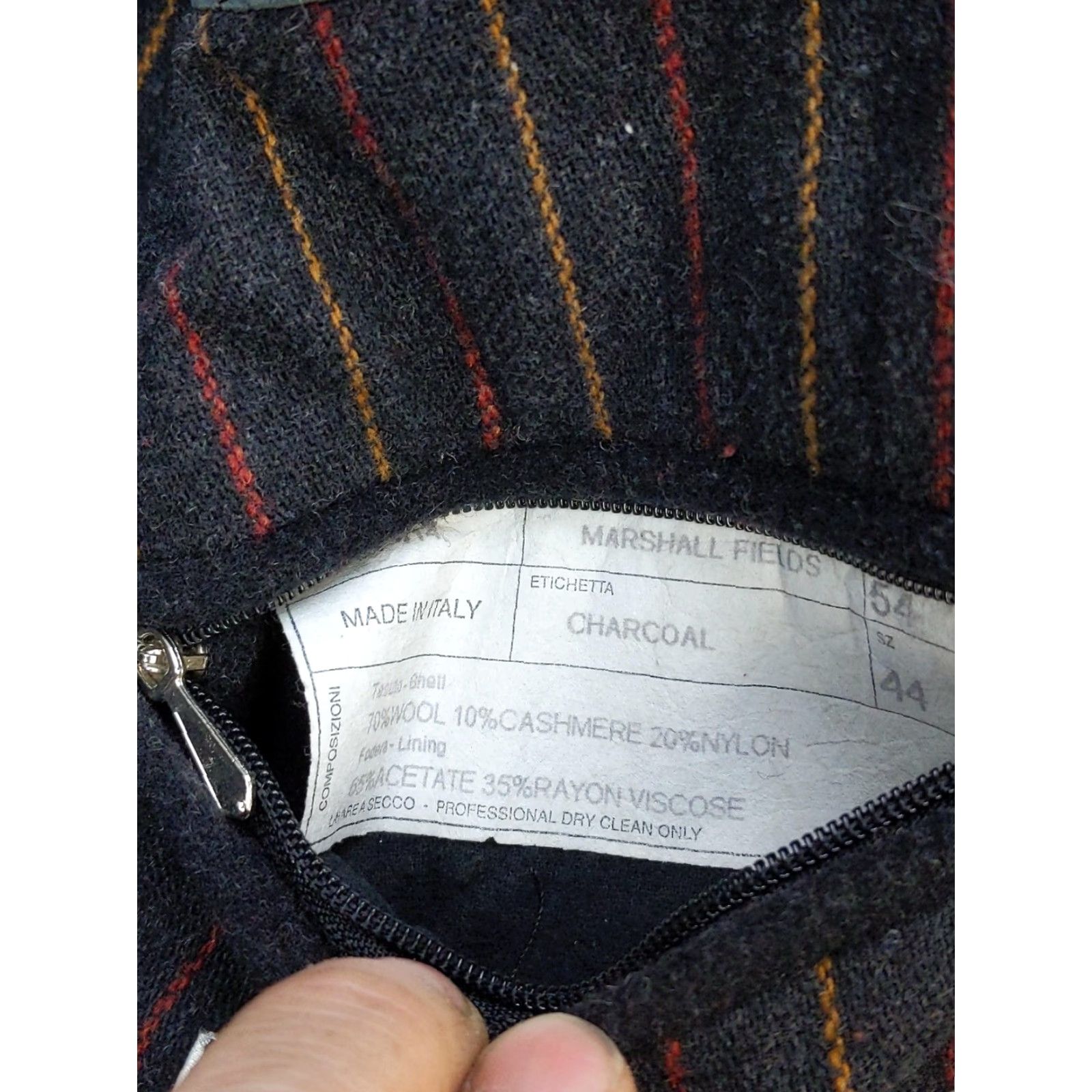 Vintage Vintage Marshall Field's Coat Mens 44 Charcoal Wool Cashmere Overcoat Italy 80s | Coat | Mens | Adult Medium? Size US S / EU 44-46 / 1 - 6 Thumbnail