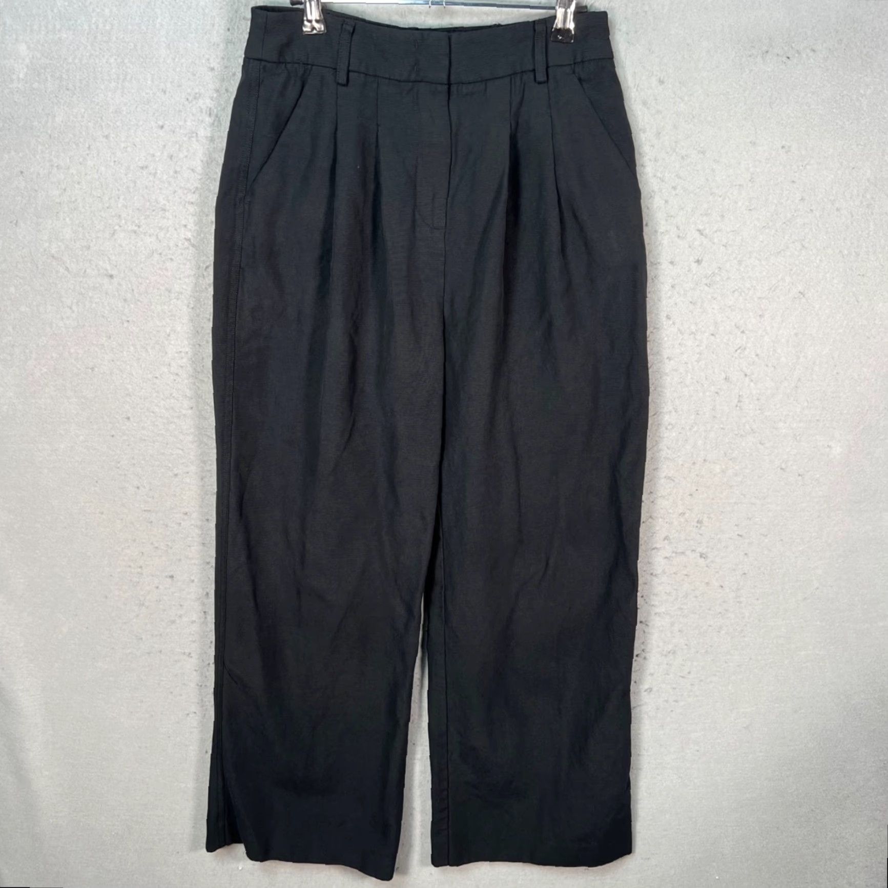 Farm Rio Farm Rio Womens Size Small Black High-Waisted Wide-Leg Pants Lyocell & Cotton Size 28" / US 6 / IT 42 - 2 Thumbnail