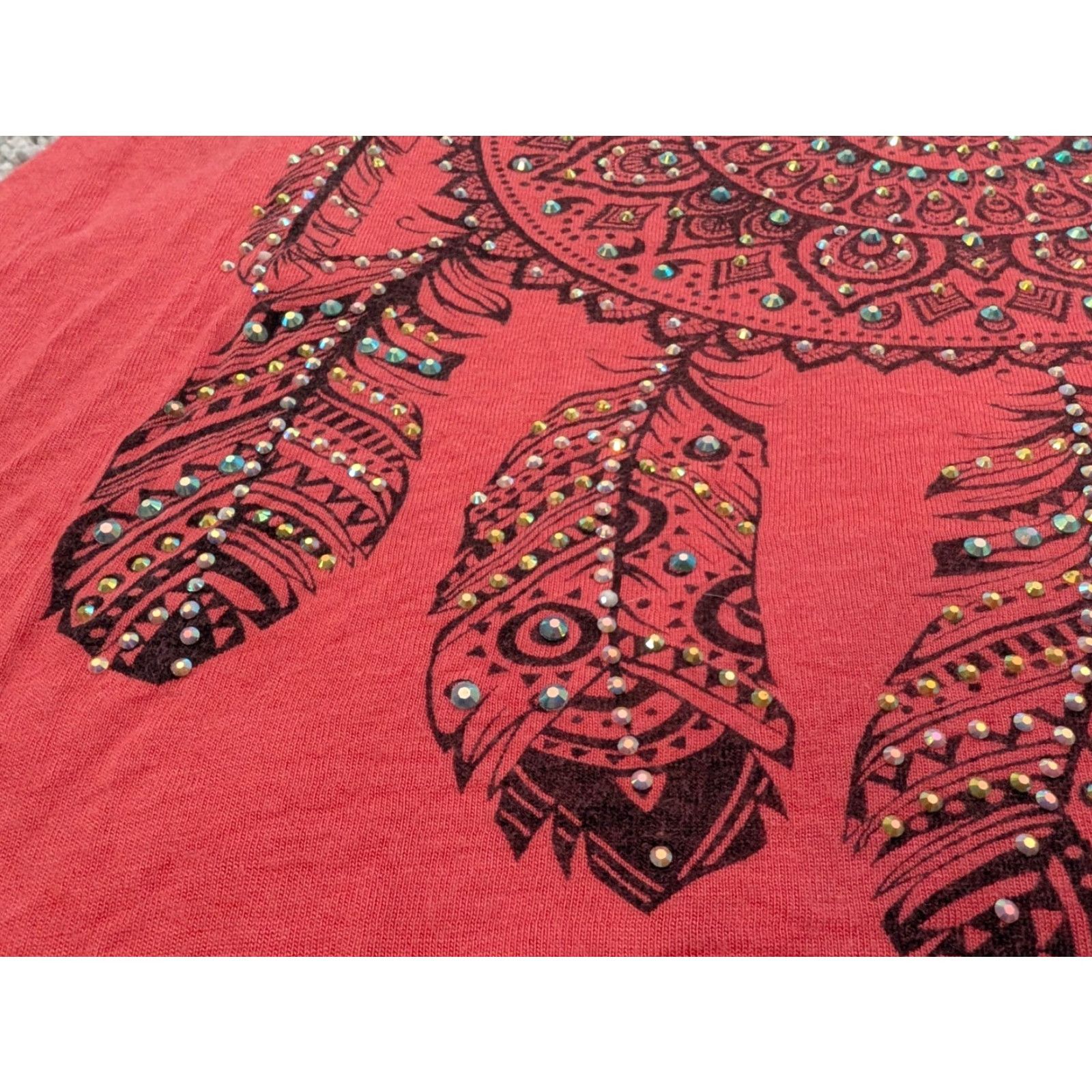 Vintage VINTAGE Charlotte Russe Tank Adult Small Coral Dream Catcher Fairy Boho Y2K Women Sleeveless Rayon Embroidered 90s Size S / US 4 / IT 40 - 4 Thumbnail