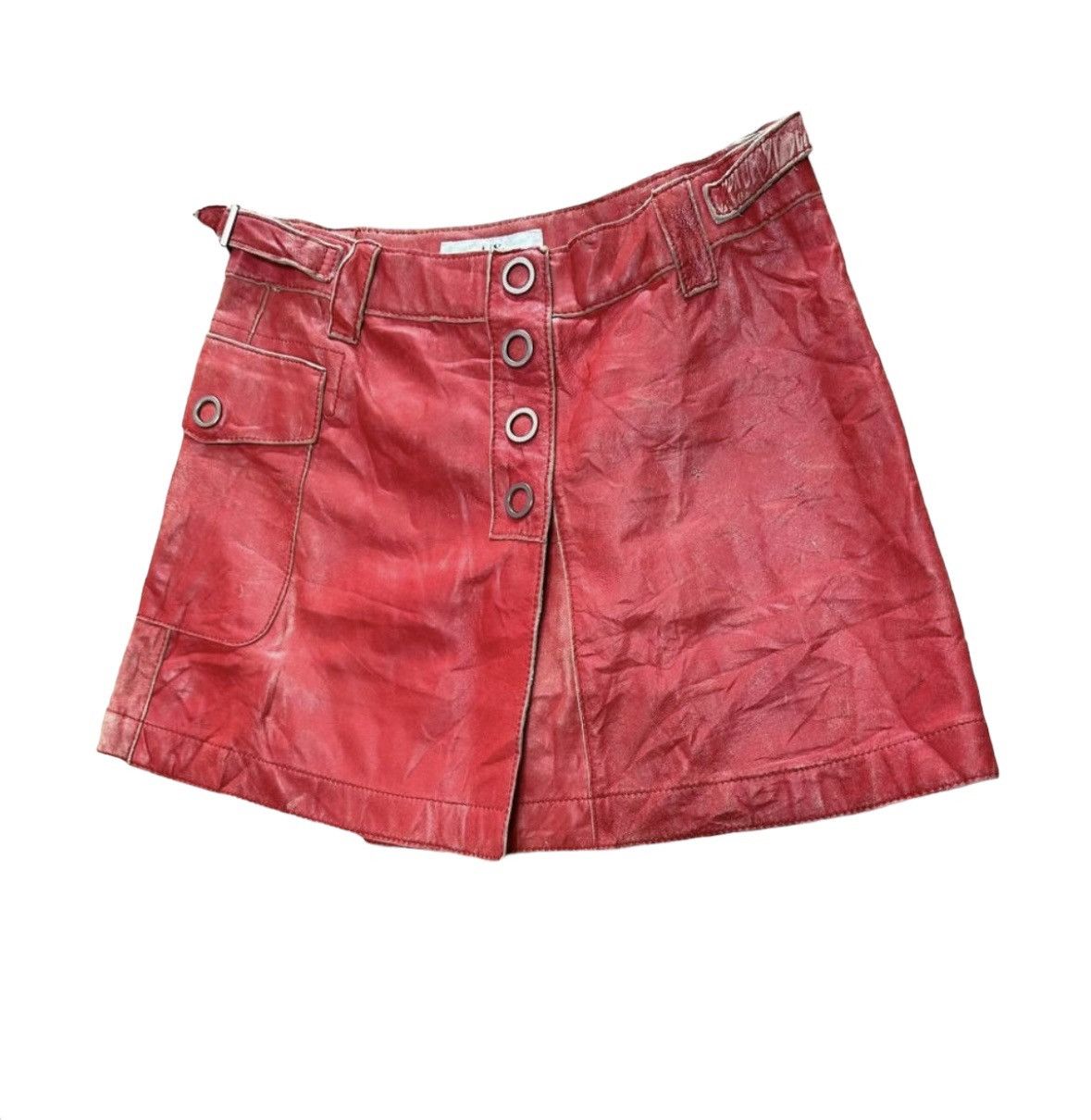 Armani Exchange A|X Leather Button With Pocket Mini Skirt Size 28" / US 6 / IT 42 - 2 Thumbnail