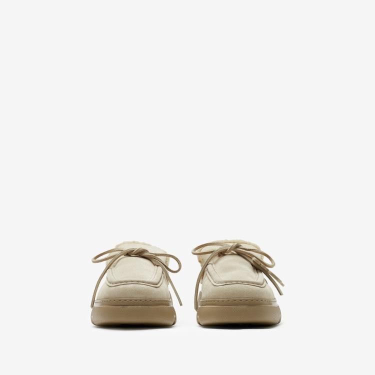 Burberry o1w1db10125 Suede and Shearling Stony Mules in Beige Size US 10.5 / EU 43-44 - 3 Thumbnail