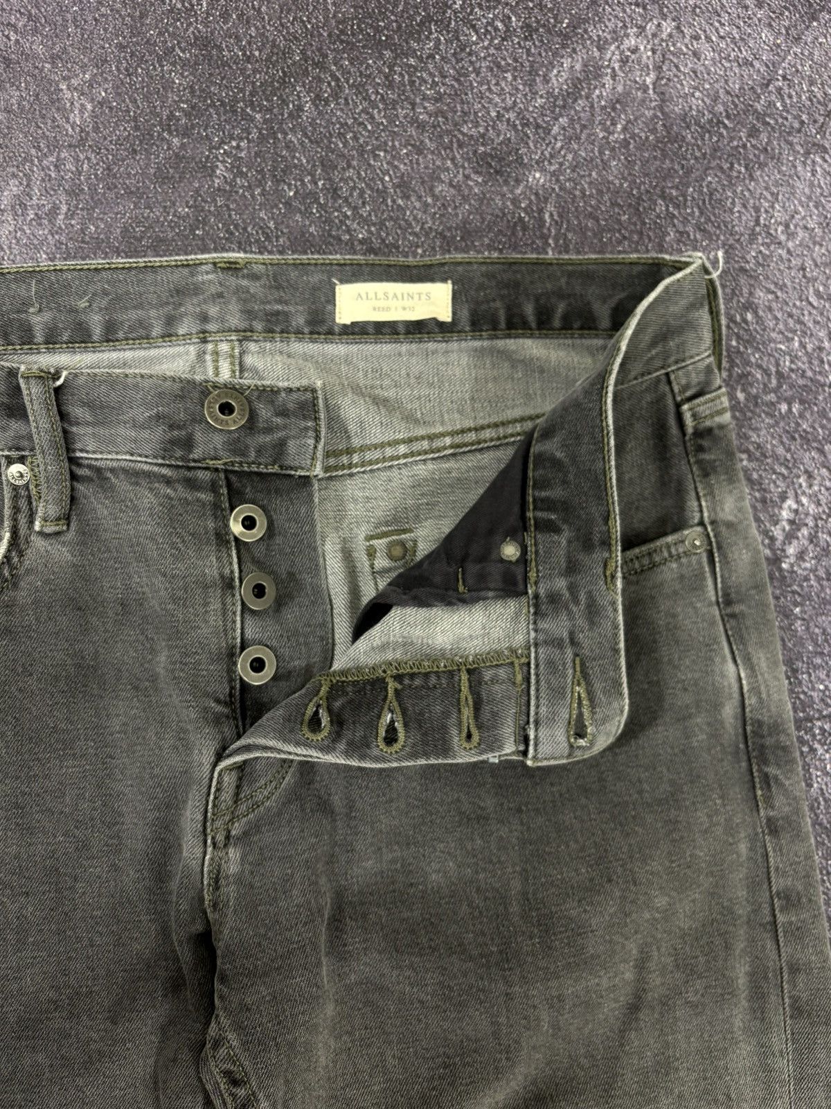 Allsaints Allsaints Reed Gray Luxury Straight Denim Jeans Size US 32 / EU 48 - 6 Thumbnail