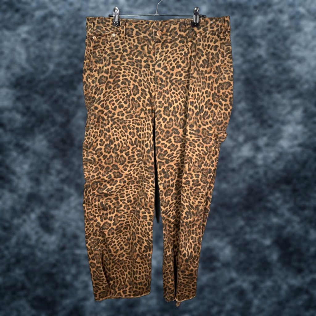 Gap Gap Womens Carpenter Pants 90s Leopard Print High Rise Straight Inseam 25in Brown XS? Size 34" / US 12 / IT 48 - 1 Thumbnail