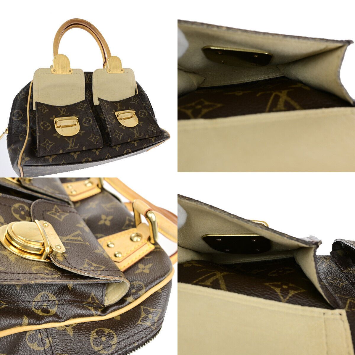 Louis Vuitton Louis Vuitton Manhattan Pm Brown Canvas Handbag Size ONE SIZE - 8 Thumbnail