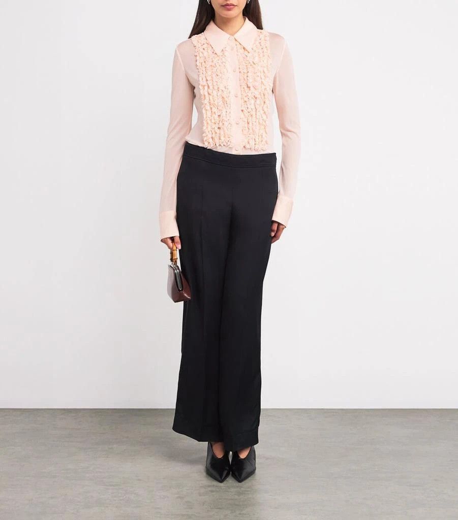 Jil Sander o1loc1c0426 Ruffle Trim Shirt in Pink Size S / US 4 / IT 40 - 4 Thumbnail