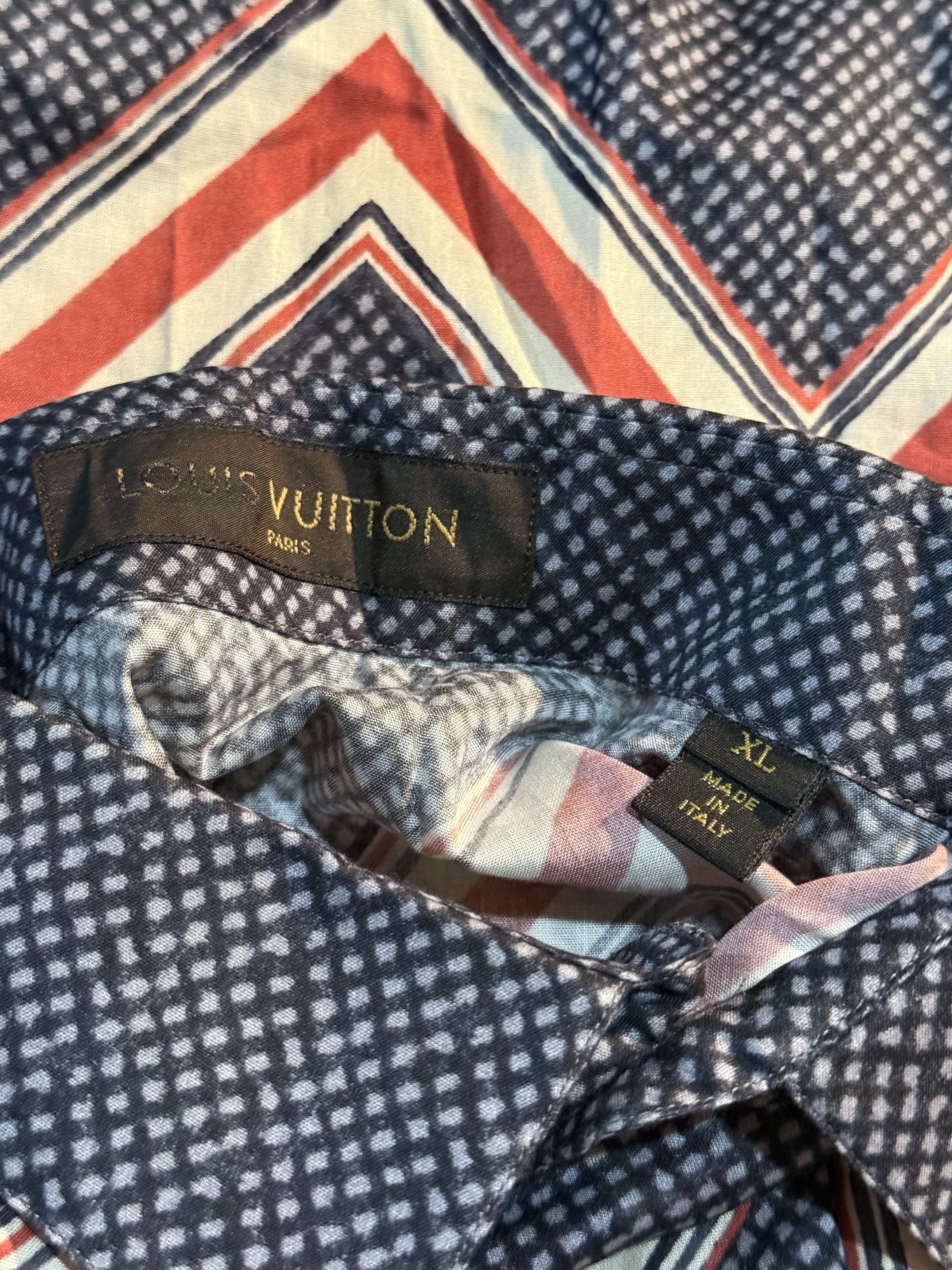 Louis Vuitton Louis Vuitton Zig Zag Printed Cotton Button Up Shirt Size US XL / EU 56 / 4 - 8 Thumbnail