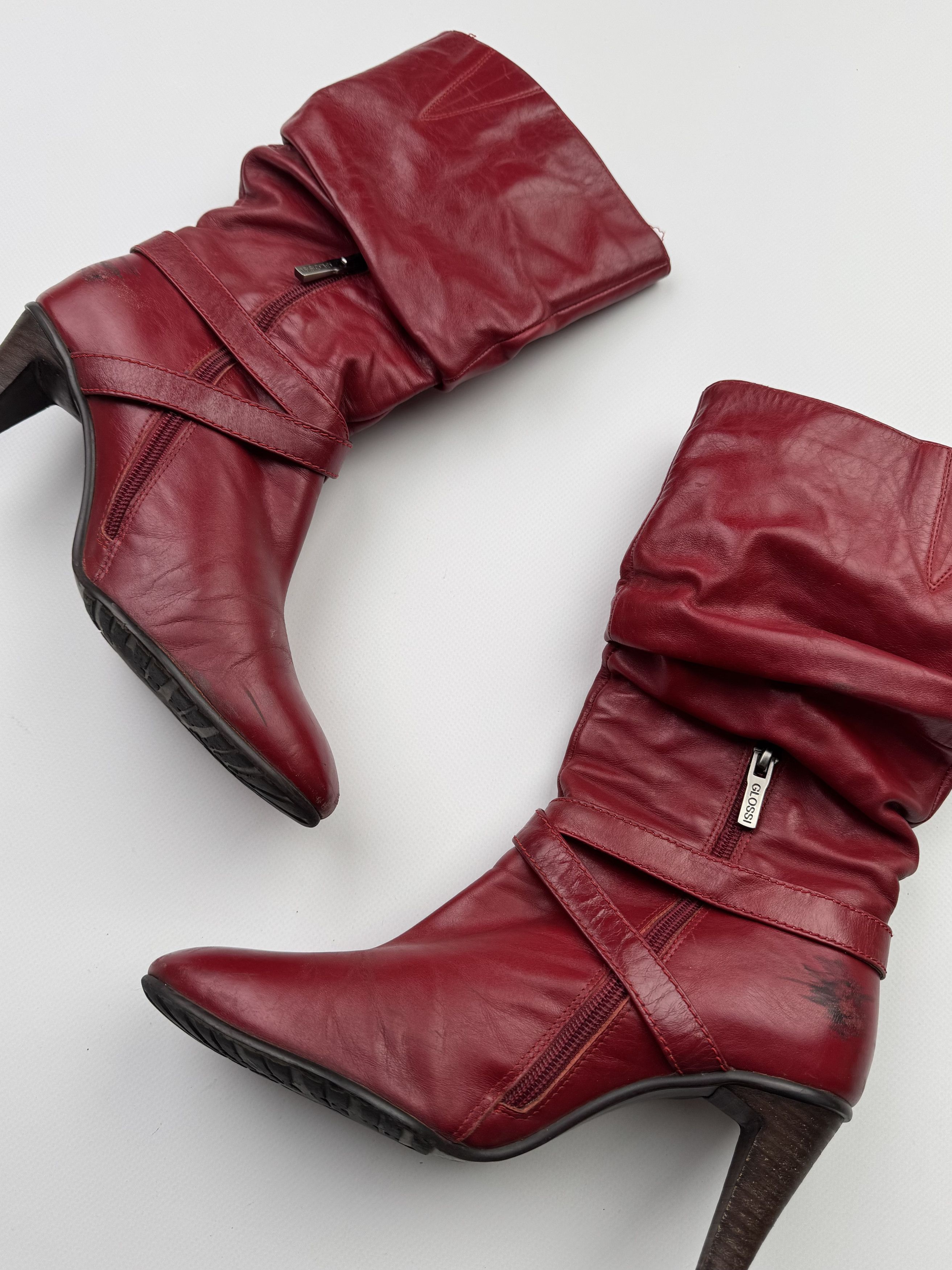 Vintage Vintage Leather Heels Boots With Belted B343(V372)E2 Size US 7 / IT 37 - 4 Thumbnail