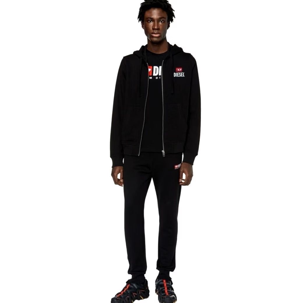 Diesel VINTAGE? Diesel Full Zip Hoodie Black For Successful Living Y2K Size L Mens Size US L / EU 52-54 / 3 - 2 Thumbnail