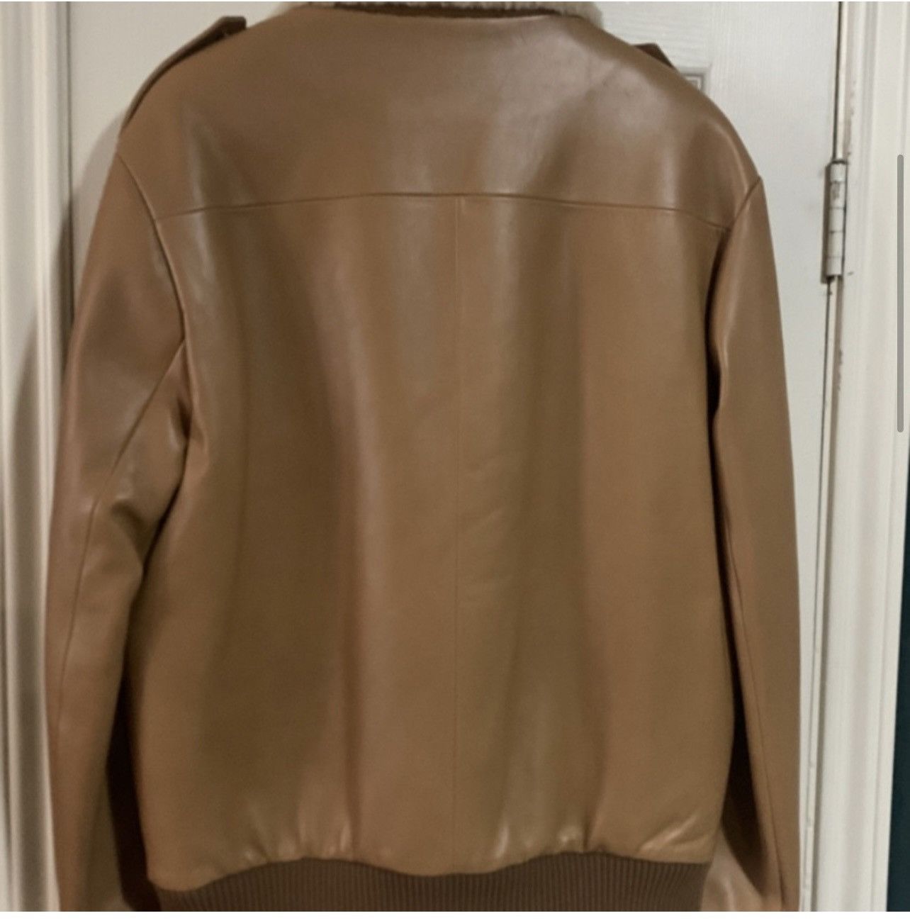 Beautiful Men’s Loewe Leather Aviator Nude Jacket