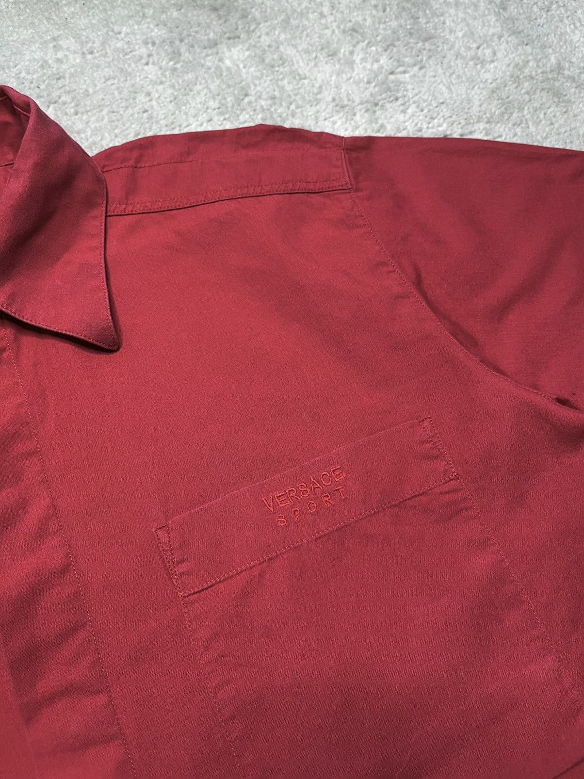 Versace Vintage Red Basic Short sleeve Button Shirt Versace Sport Size US M / EU 48-50 / 2 - 3 Thumbnail