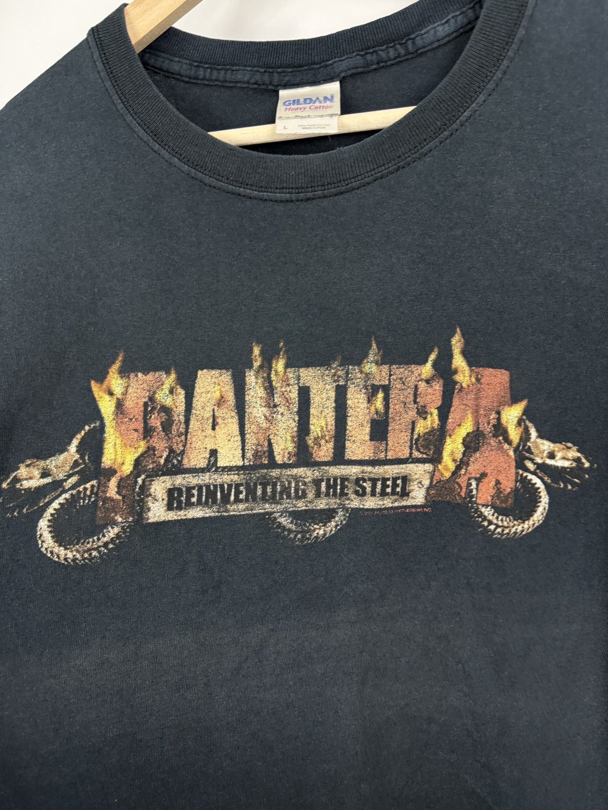 Band Tees 🇺🇸 Vintage 2000 Pantera Reinventing The Steel Skull T-Shirt Size US L / EU 52-54 / 3 - 5 Thumbnail