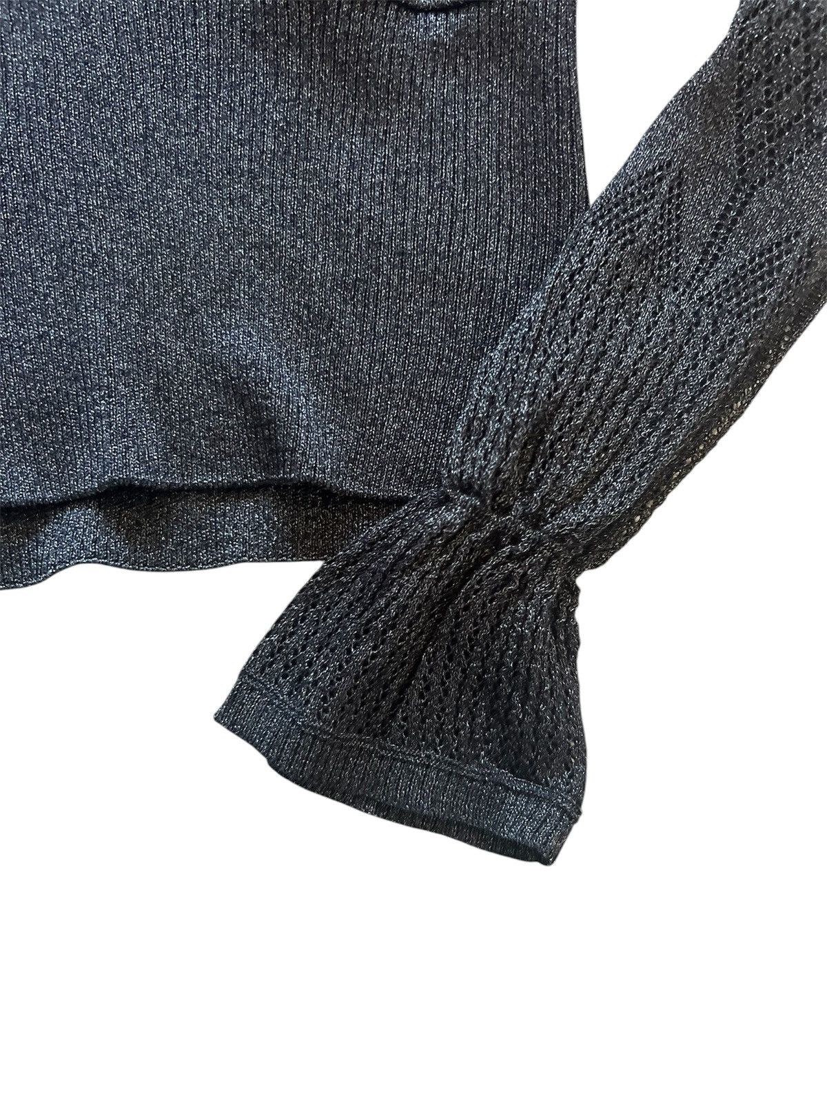 Anthropologie Anthropologie Black Woven-Sleeve Twofer Sweater | Medium Size M / US 6-8 / IT 42-44 - 4 Thumbnail