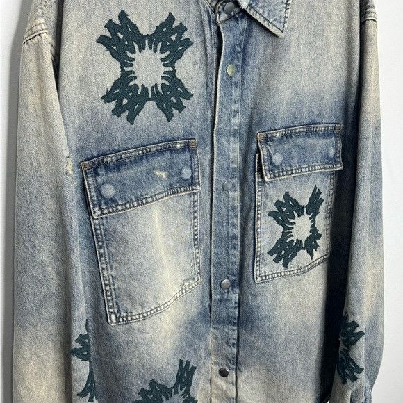 Amiri Amiri MA Quad Denim Logo Shirt Blue Men’s XL Size US XL / EU 56 / 4 - 3 Thumbnail