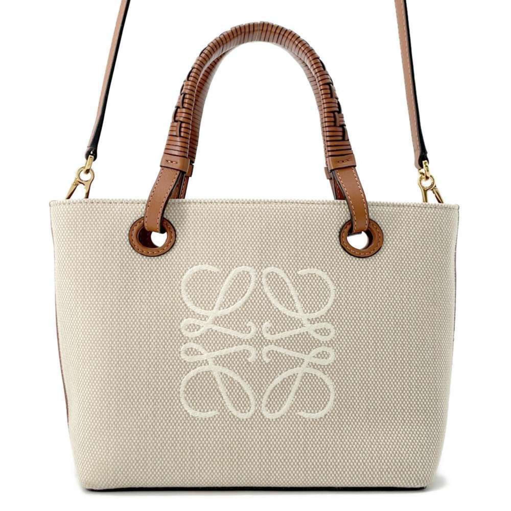 Loewe Tote Bag Anagram Mini A717S74X01 2Way Shoulder in Beige, Women's