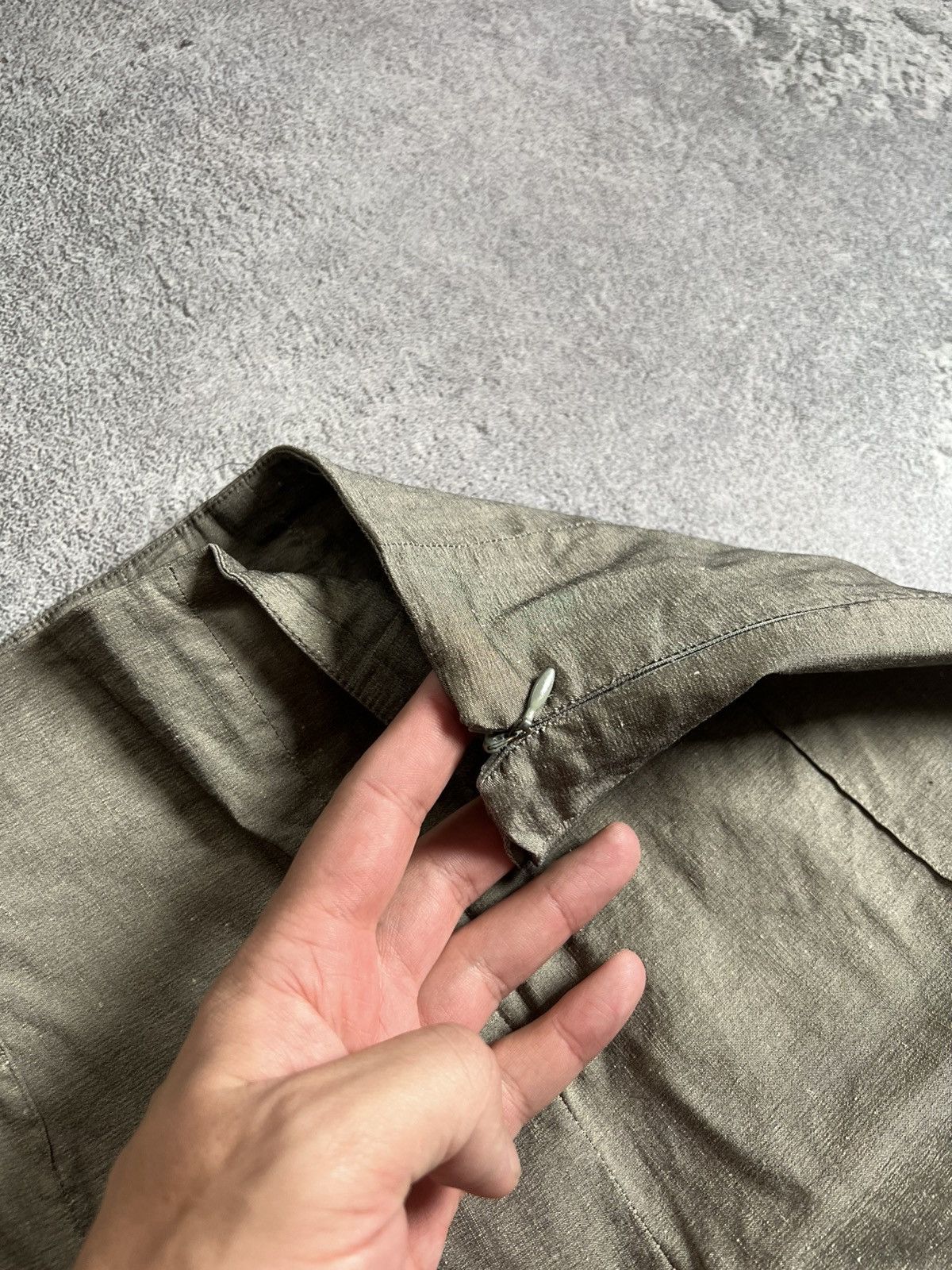 Annette Gortz Vintage Annette Gortz Linen Pants Sz 38 Khaki Green Tapered Size 26" / US 2 / IT 38 - 6 Thumbnail