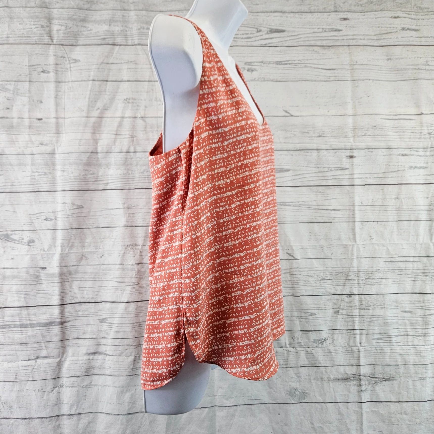 Loft LOFT Ann Taylor Women's Tank Top Medium Pink White Stripe Scoop Neck Sleeveless Multicolor Pattern Cute Casual Size M / US 6-8 / IT 42-44 - 3 Thumbnail