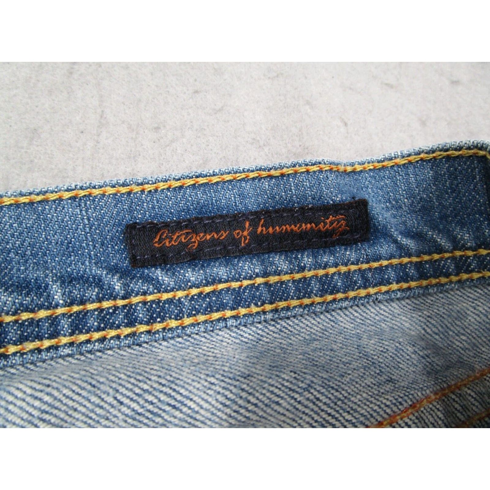 Citizens Of Humanity Citizens of Humanity Women's Blue Low Waist Flared Jeans Distressed Cotton Blend Size 28 Size 28" / US 6 / IT 42 - 2 Thumbnail