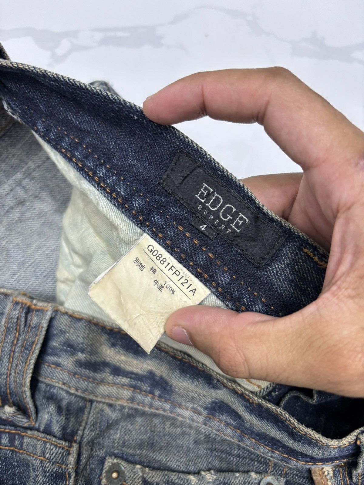 Tornado Mart Flare Jeans EDGE RUPERT Japan Mud Wash Distressed Denim Jean Size US 34 / EU 50 - 10 Thumbnail