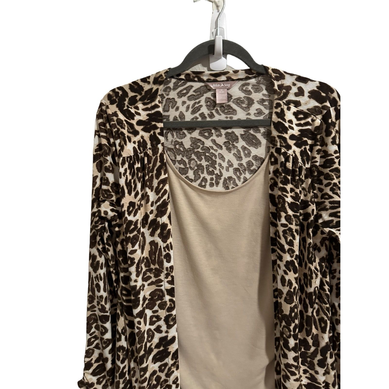 Other White Stagg Leopard Print Brown and Tan Long Sleeve Blouse Size M / US 6-8 / IT 42-44 - 5 Thumbnail