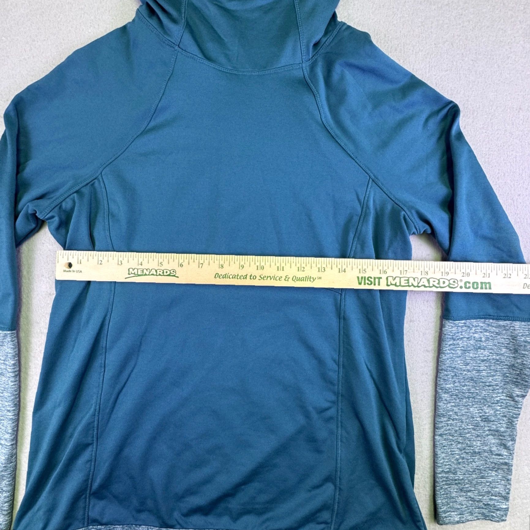 Avia Avia Hoodie Shirt Women's L Blue Fleece Lined Scuba Hooded Thumbholes Athletic Long Sleeve Pullover Raglan Sleeve Moisture Wicking Reflective Logo Size L / US 10 / IT 46 - 2 Thumbnail