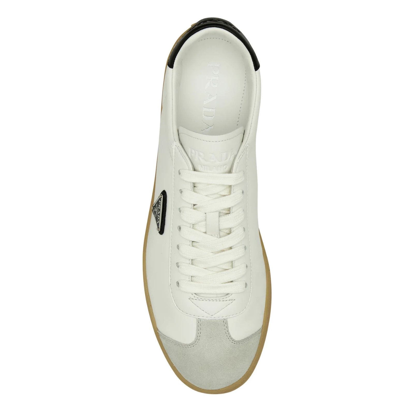 Prada PRADA White Leather Sneakers New And Authentic (Men's size:1 Size US 11.5 / EU 44-45 - 4 Thumbnail
