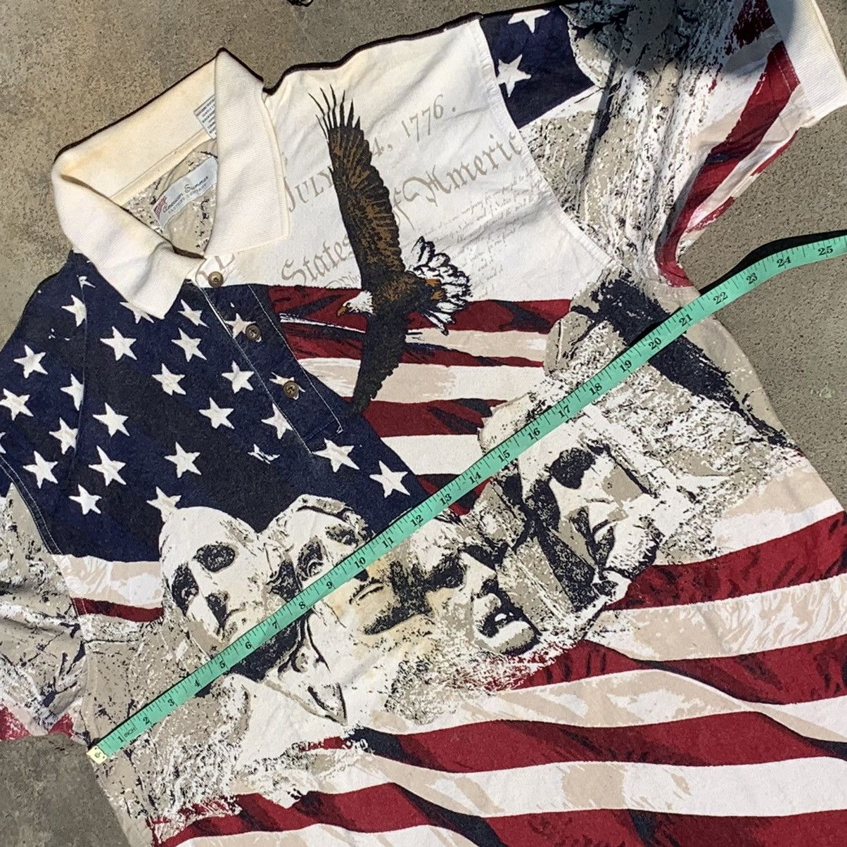 Vintage American summer polo’s american flag AOP Size US L / EU 52-54 / 3 - 10 Thumbnail