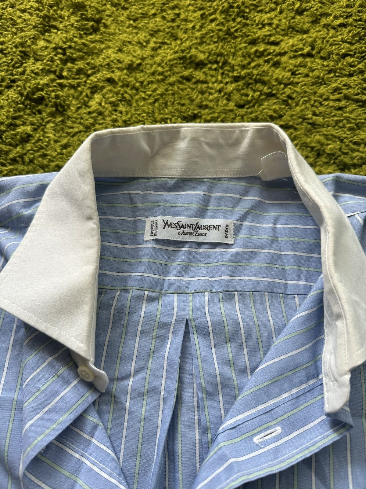 Designer × Vintage × Yves Saint Laurent Yves Saint Laurent YSL 90s vintage striped buttons up shirt Size US L / EU 52-54 / 3 - 3 Thumbnail