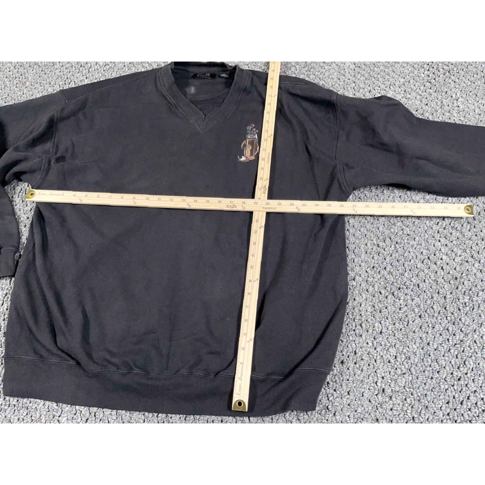 CB Sports VINTAGE CB Sports Sweatshirt Golf Bag Embroidered V-Neck Heavyweight 2XL Black Mens Pullover 90s Style Size US XXL / EU 58 / 5 - 6 Thumbnail