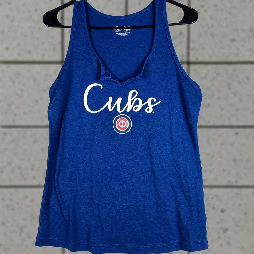 Vintage Campus Lifestyle Chicago Cubs Womens Tank Top L Blue Sleeveless Round Neck Cotton Casual Apparel Womens Cubs Fans Size L / US 10 / IT 46 - 1 Thumbnail