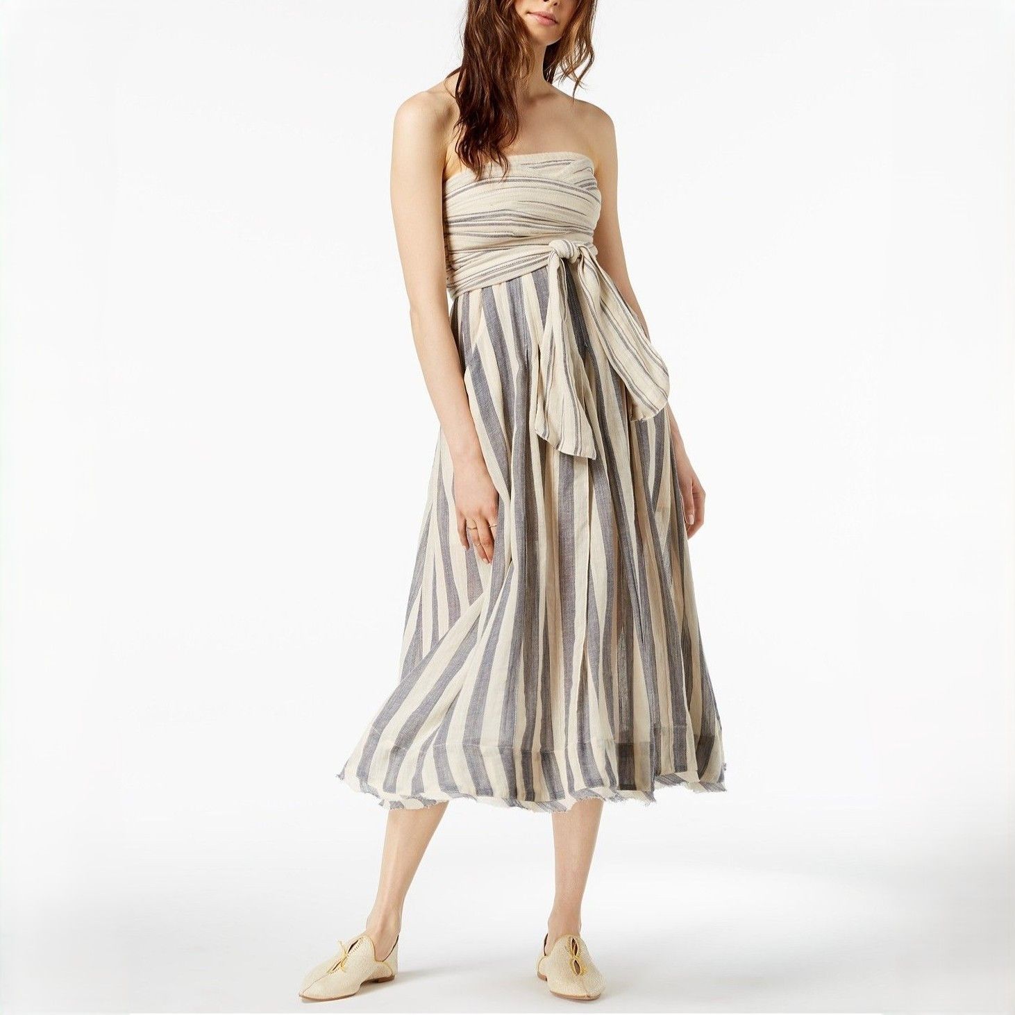 Free People Stripe Me Up Strapless Midi Dress in size Medium $168 Size M / US 6-8 / IT 42-44 - 4 Thumbnail