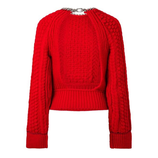 Bottega Veneta Bottega Veneta Chain Knit Regular Fit Sweater in Red Size XS / US 0-2 / IT 36-38 - 2 Thumbnail