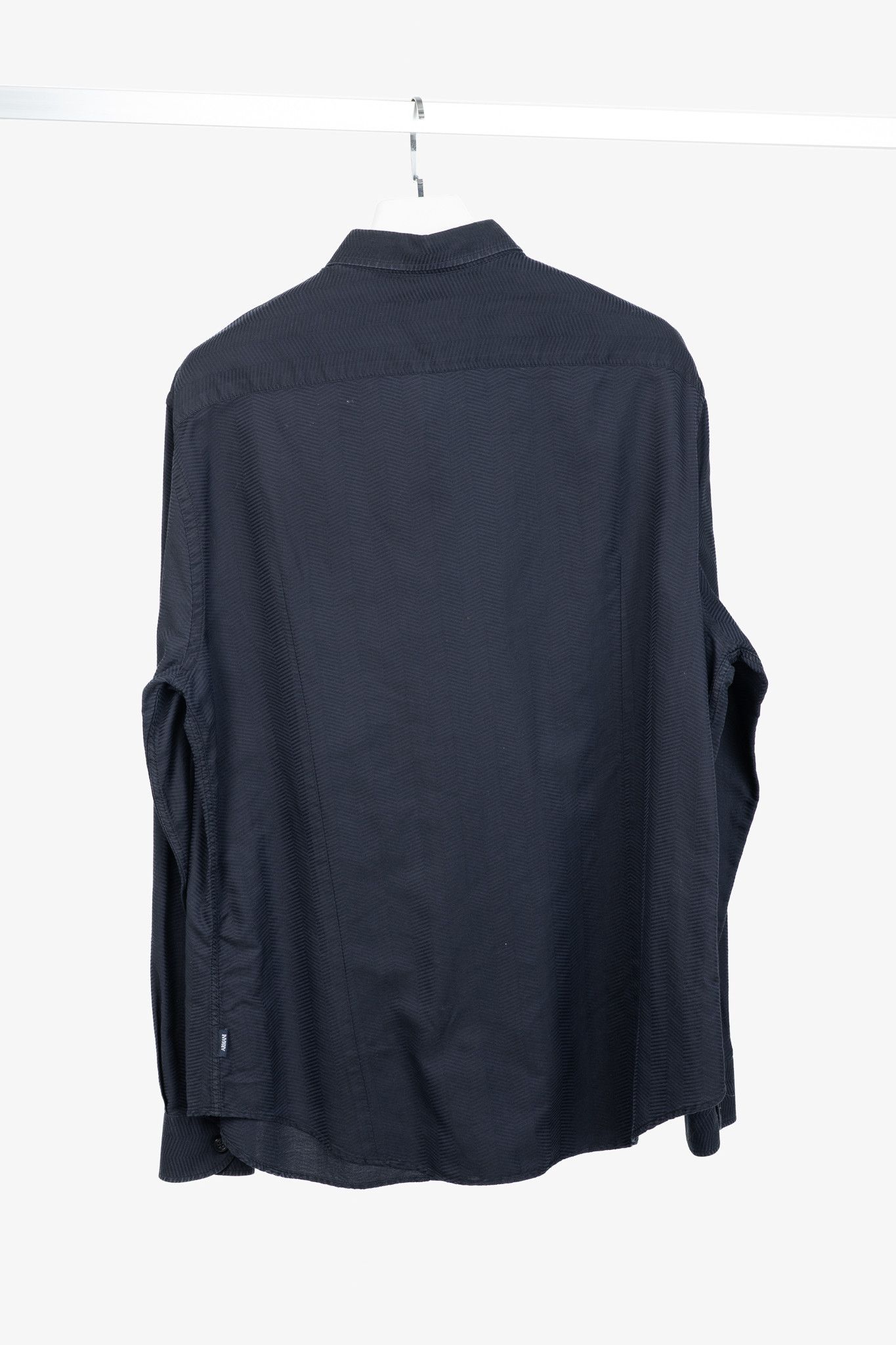 Armani Collezioni Armani Collezioni Herringbone-Texture Cotton Buttoned Shirt Size US XXL / EU 58 / 5 - 2 Thumbnail