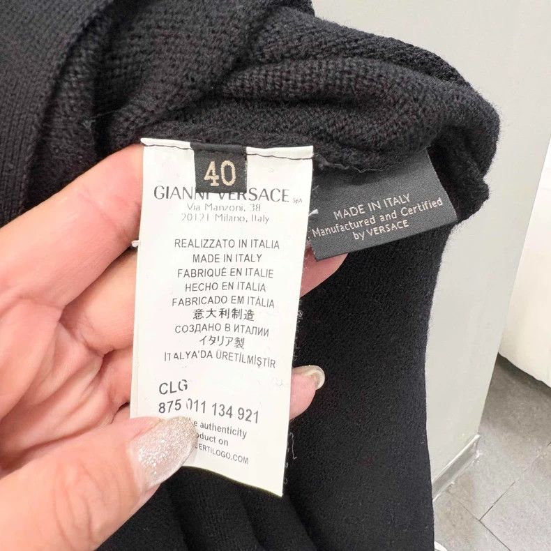 Versace A fox fur stand-up collar knitted coat