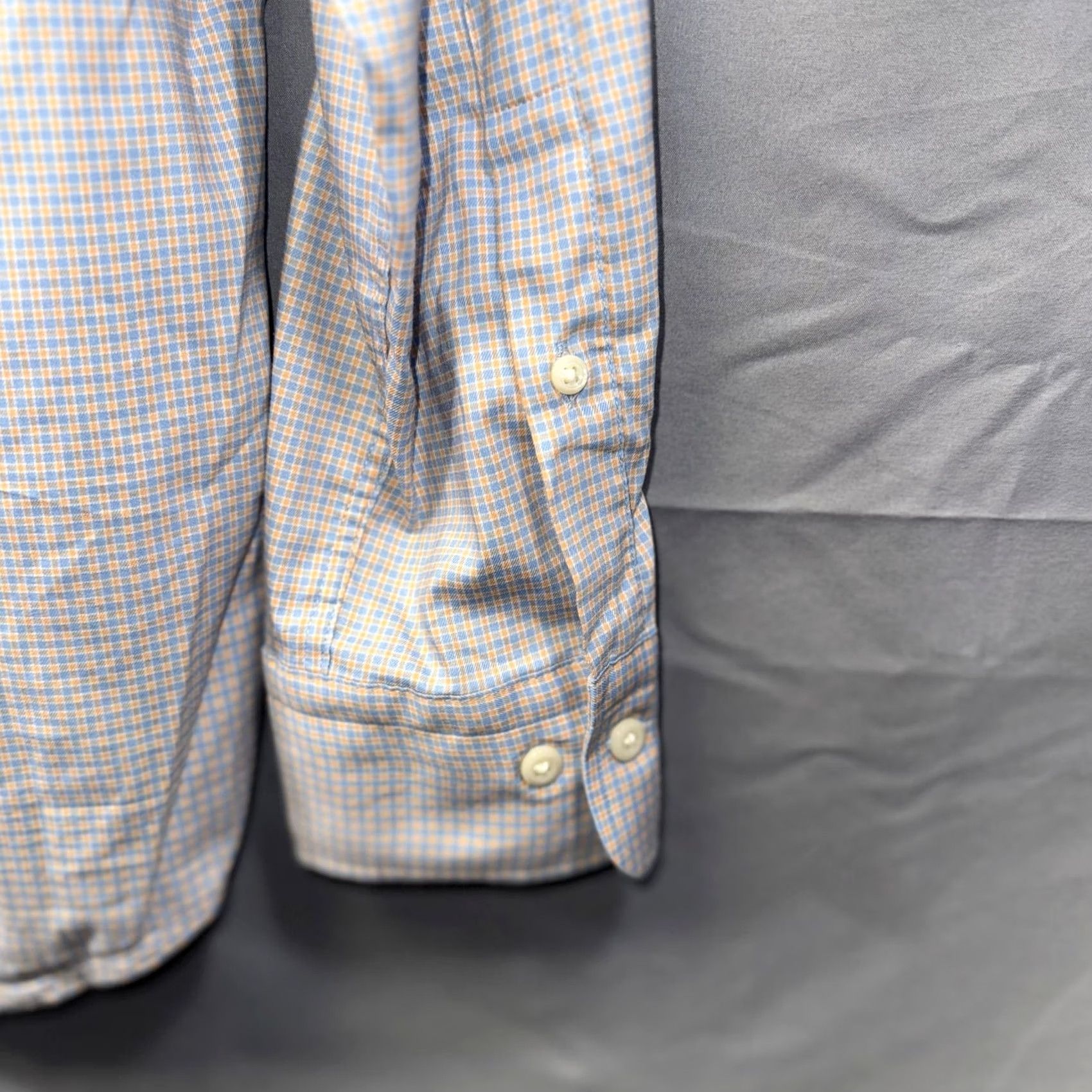 Peter Millar Peter Millar Shirt Mens Large Blue Orange Micro Check Button Down Stretch Pocket Size US L / EU 52-54 / 3 - 3 Thumbnail