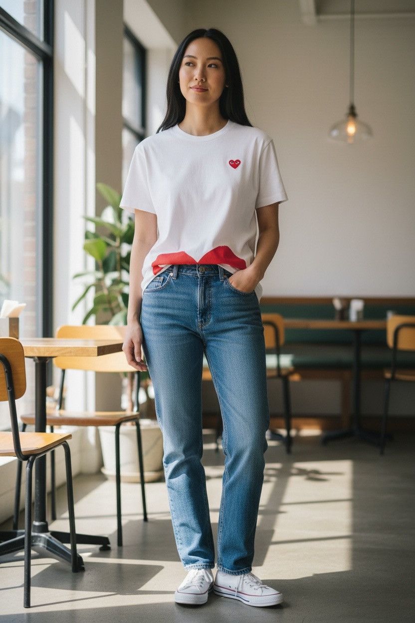 Comme des Garcons COMME des GARÇONS PLAY Peek A Boo Heart Tee Size US S / EU 44-46 / 1 - 11 Thumbnail