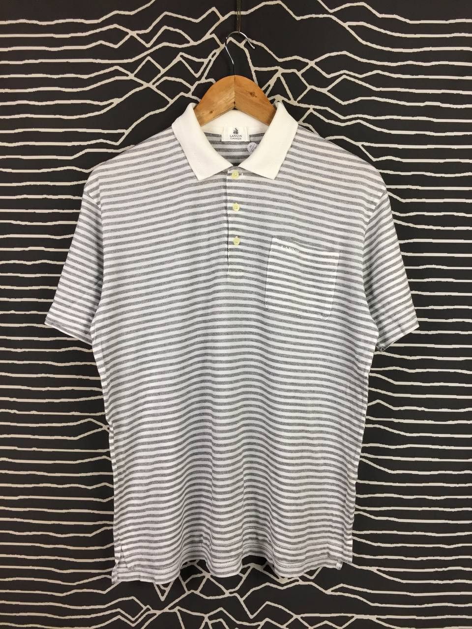Lanvin Vtg Lanvin Classique Striped Pocket Luxury Polo Shirt Size US M / EU 48-50 / 2 - 1 Thumbnail