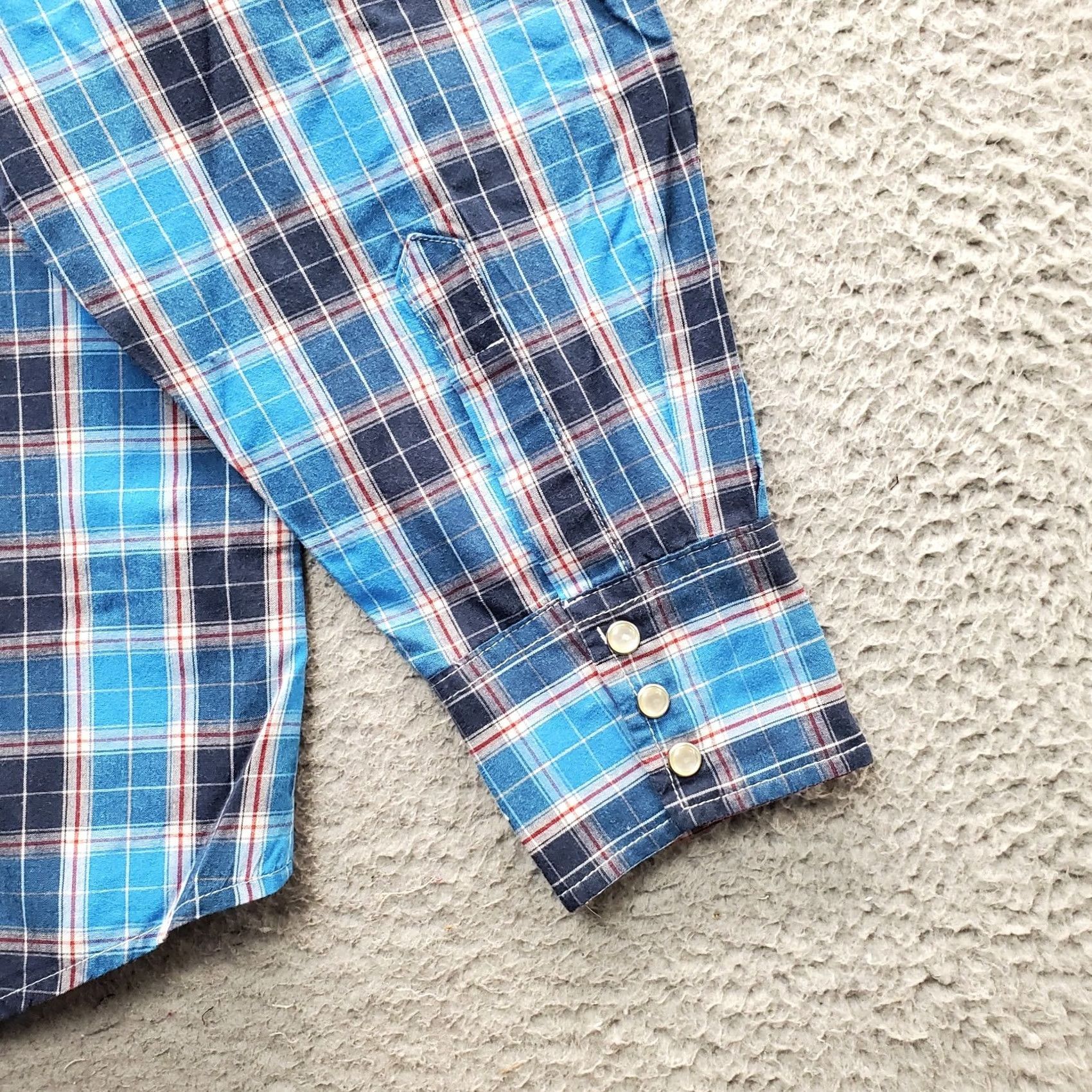Wrangler Wrangler Wrancher Mens Western Shirt Mult Plaid Chest Pocket Snap Collar XL Size US XL / EU 56 / 4 - 7 Thumbnail