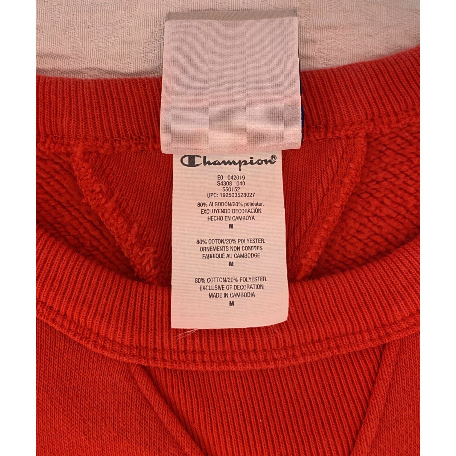 Champion Champion Sweatshirt Mens Medium Red 100 Big Logo Crewneck Fleece Size US M / EU 48-50 / 2 - 6 Thumbnail