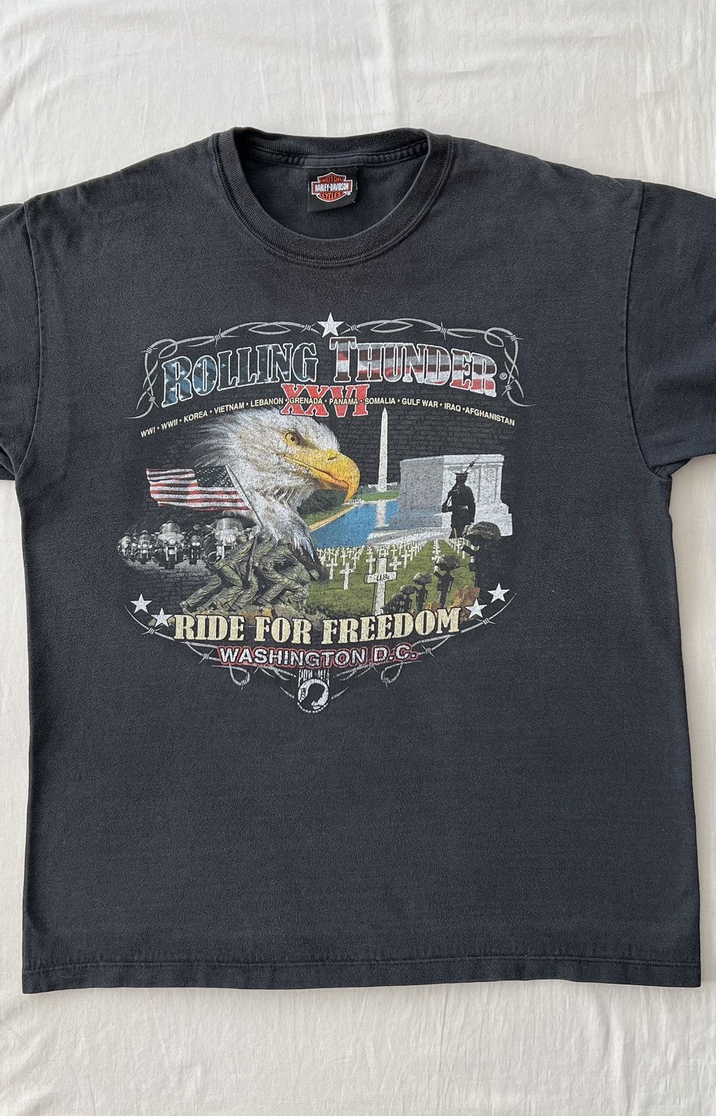 Harley Davidson Vintage 2000s Harley Davidson Rolling Thunder Eagle T-shirt Size US L / EU 52-54 / 3 - 5 Thumbnail