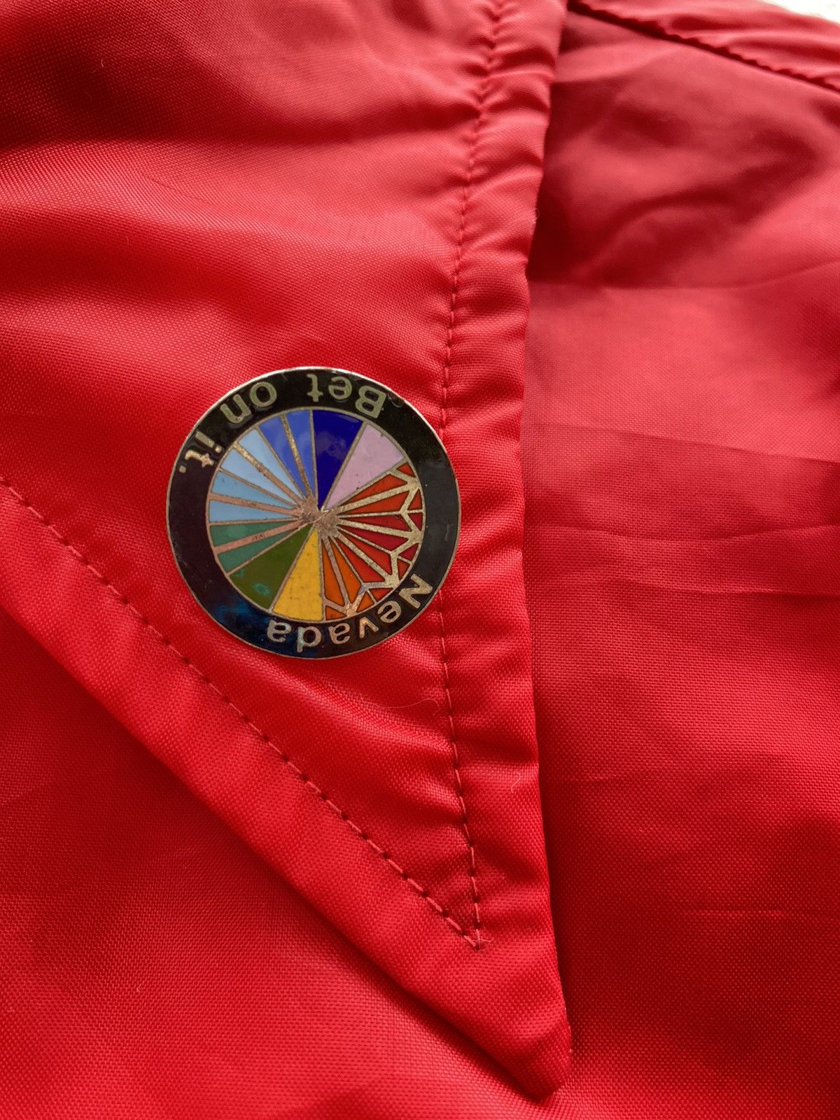Vintage Vintage red nylon patch jacket Size US L / EU 52-54 / 3 - 5 Thumbnail
