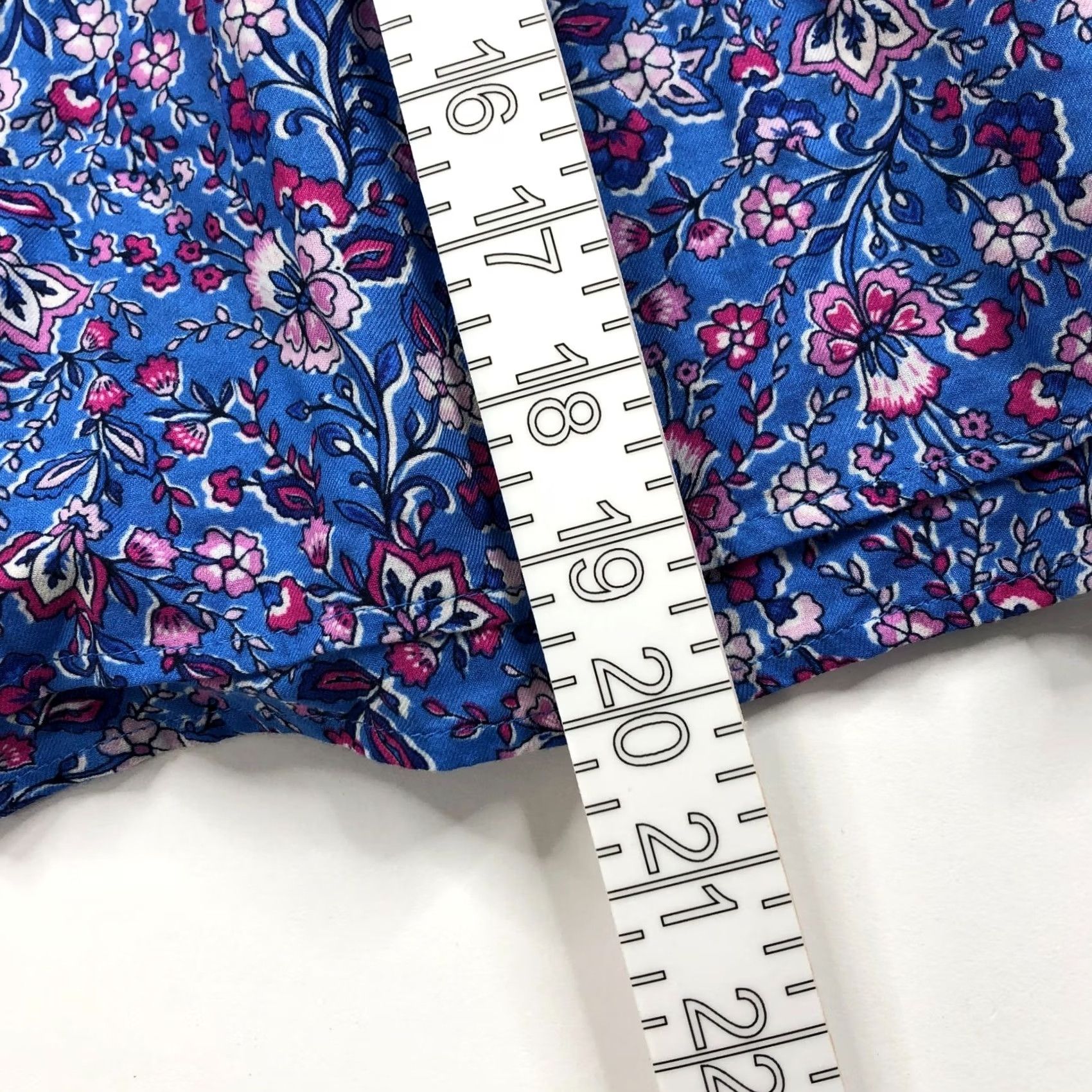 J. Jill J.Jill Skirt (PL) Pull On Elastic Mini Floral All Over Print Blue - Cotton, 100% - Short, Women's, Petite, Casual/Travel, Machine Washable Size 36" / US 14 / IT 50 - 6 Thumbnail
