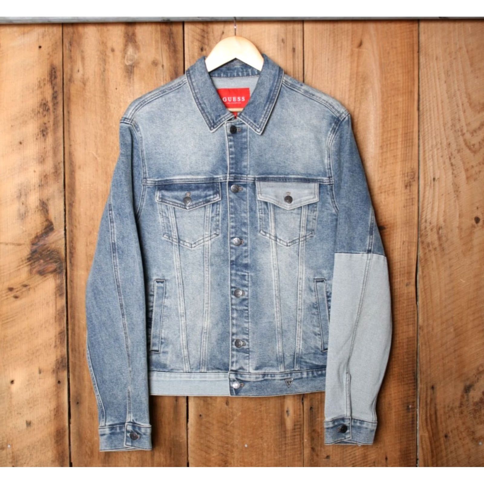 Guess GUESS Blue Two-Tone Stretch Denim Jean Jacket Men Sz L Jacket Jeans Blue Denim Shirt? Size US 33 - 2 Thumbnail