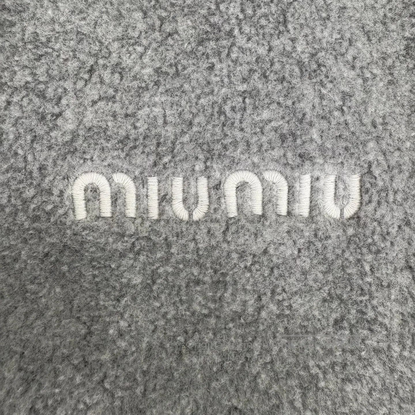 Miu Miu Miu Miu size36 Gray embroidered logo fleece jacket with plu Size M / US 6-8 / IT 42-44 - 7 Thumbnail