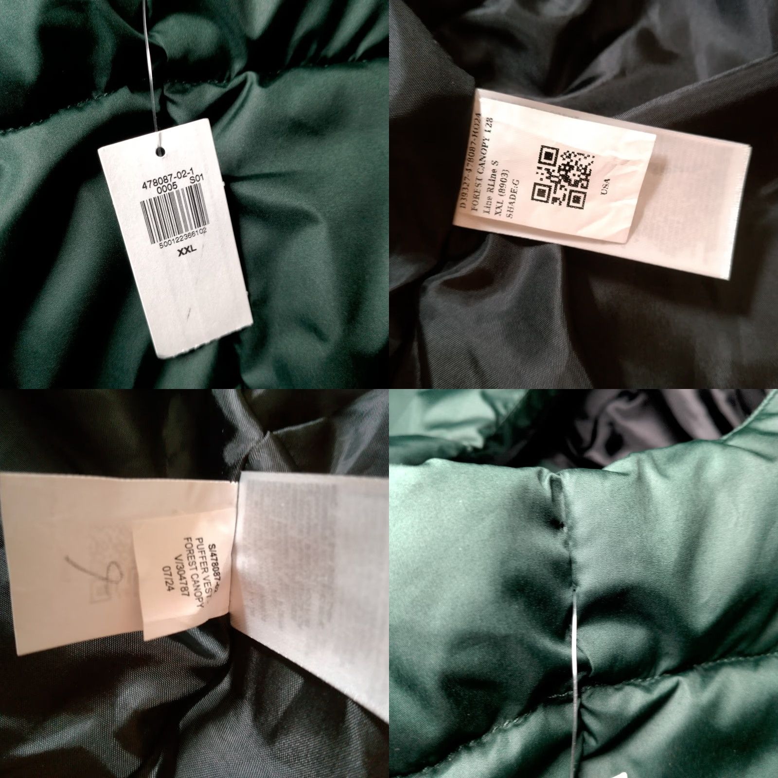 Old Navy VINTAGE Old Navy Puffer Vest Men XXL Forest Green Jacket Snap Zip Up Recycled Size US XXL / EU 58 / 5 - 8 Thumbnail