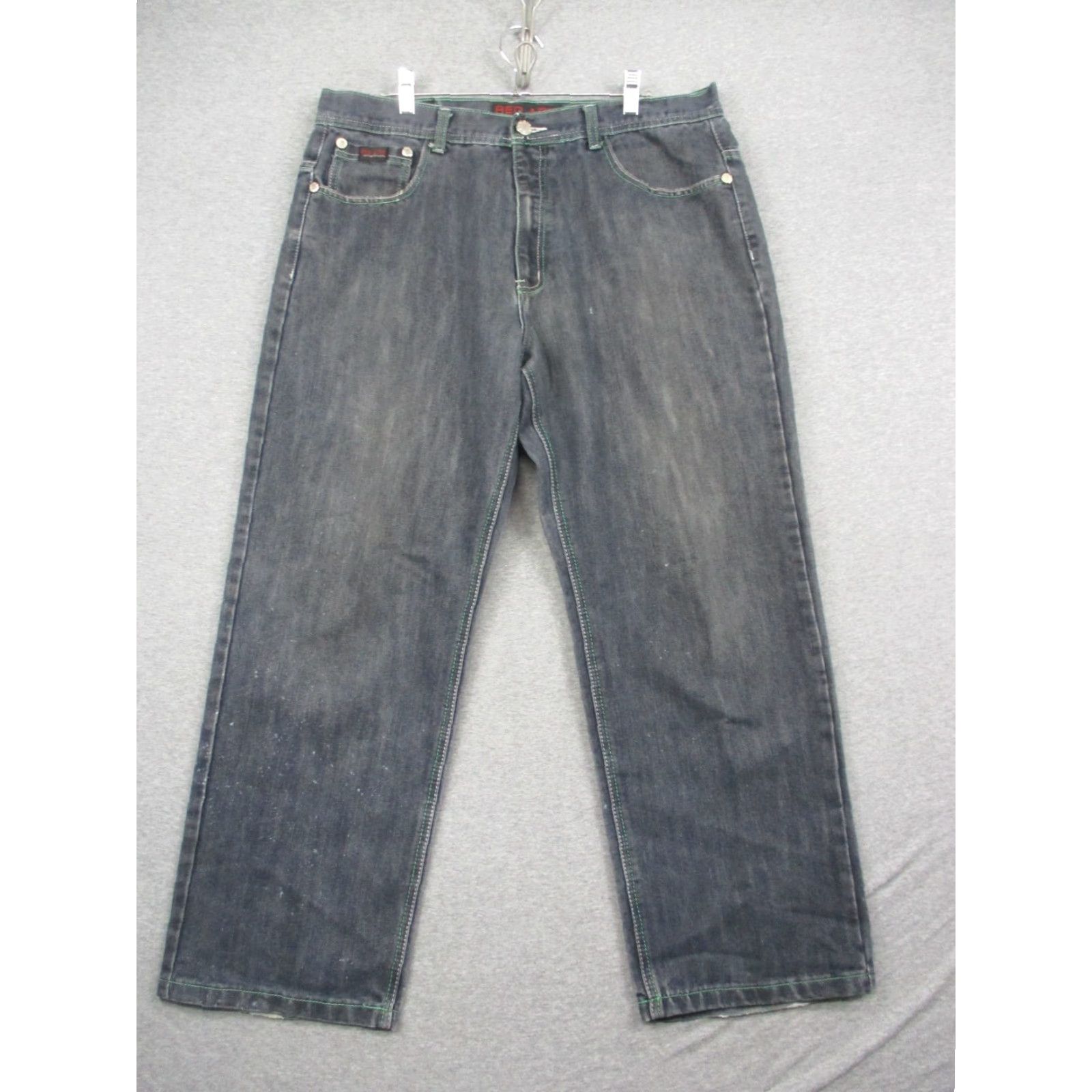 Vintage VINTAGE Red Ape Baggy Jeans 38x33 Jeans Men 90s Grunge Hip Hop Embroidered 5-Pocket Dark Grey/Black RARE Size US 38 / EU 54 - 2 Thumbnail
